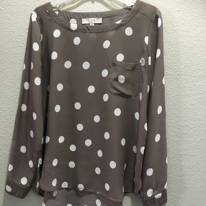 Ann Taylor LOFT polka dot blouse